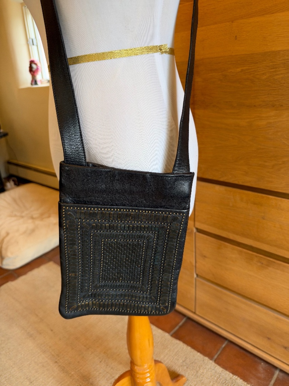 CALLEEN CORDERO Black Leather Dante 100 Messenger Bag